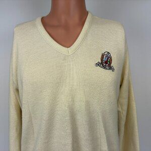 Vintage 70s St Pauli Girl Sweater Mens Size M Beige Pilsner Beer Made In USA